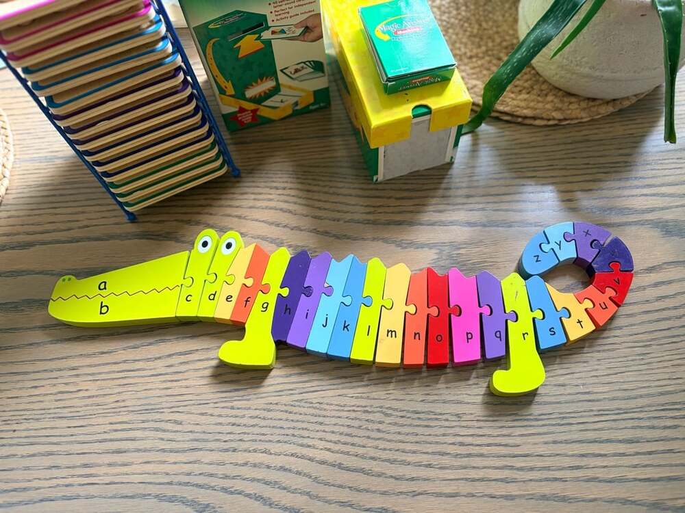 Orange Tree Toys Crocodile Alphabet Puzzle Wooden ABC Puzzle
